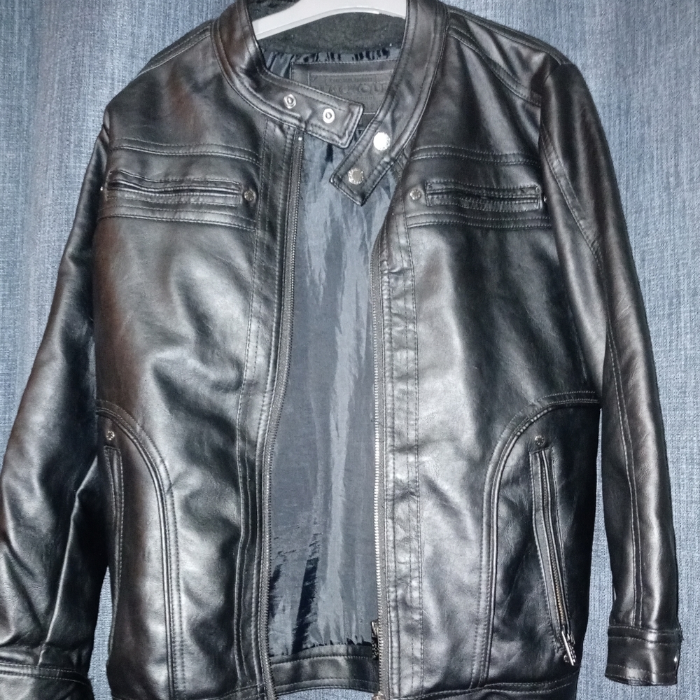 Blackout faux leather jacket size 10/12